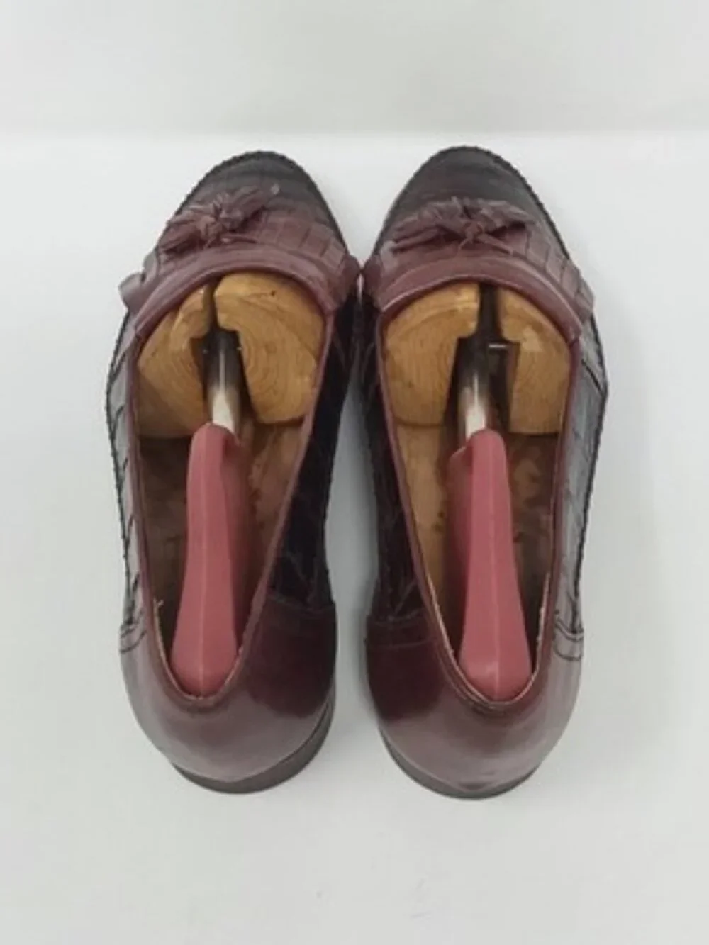 Bruno Magli Crocodile Tassel Loafers Brown Dress Shoes Italy Mens Size 9M
